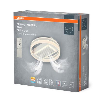 Osram - LED-dimbar taklampa med fläkt CEILING FAN LED/55W/230V 3000-6500K vit + fjärrkontroll