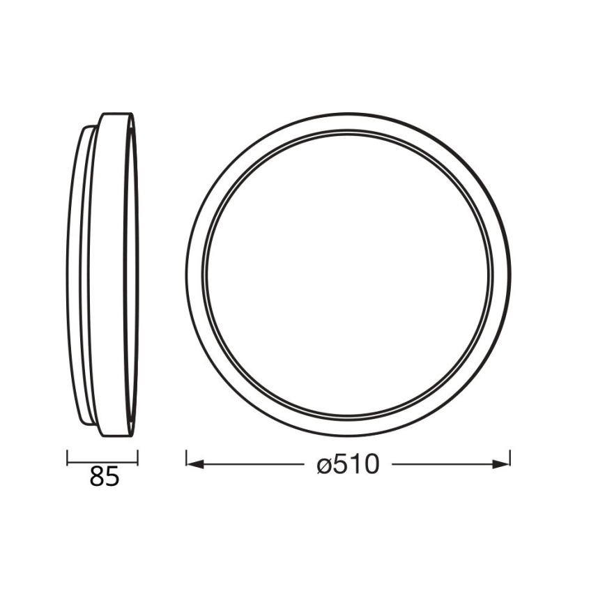 Osram - dimbar LED-taklampa MARIANO LED/36W/230V Ø 51 cm ek/svart