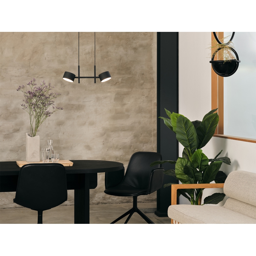 Osram - LED dimbar pendellampa med vajer DECOR KYOTO 2xLED/10W/230V Ra 90 svart