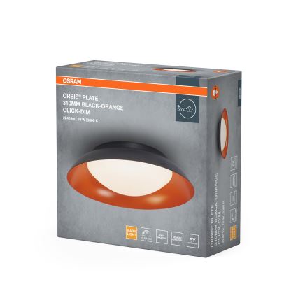 Osram - Dimmbar LED-taklampa ORBIS PLATE LED/19W/230V Ø 31 cm orange/svart