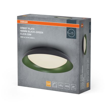 Osram - Dimbar LED-taklampa ORBIS PLATE LED/45W/230V Ø 48 cm grön/svart
