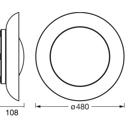 Osram - Dimbar LED-taklampa ORBIS PLATE LED/45W/230V Ø 48 cm grön/svart
