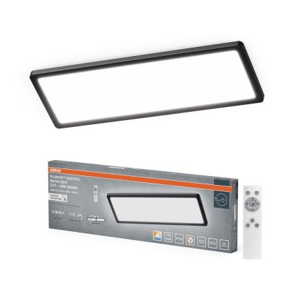 Osram - LED Dimbart takarmatur för badrum PLANON EASYFIX LED/24W/230V 2600-6000K 20x58 cm IP54 svart + fjärrkontroll