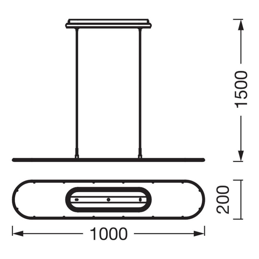Osram - Dimbar LED-pendel på vajer OFFICE LINE LED/57W/230V 4000K 100 cm CRI 90 svart