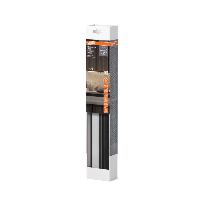 Osram - LED dimbar underskåpsarmatur LINEAR TURN LED/6W/230V 3000/4000/6500K 35 cm svart