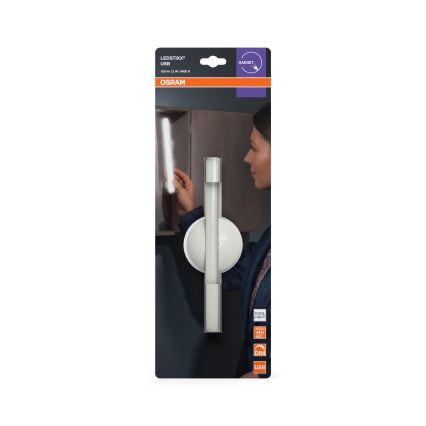 Osram - Dimbar uppladdningsbar LED-orienteringslampa LEDSTIXX LED/2W/5V CRI 90 IP44 vit