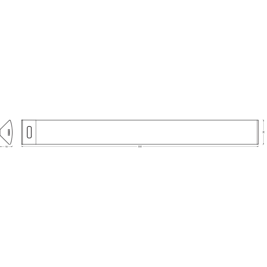 Osram - LED dimbar underskåpsarmatur med rörelsesensor LINEAR ANGLE LED/7,5W/230V 3000/4000/6500K 55 cm svart