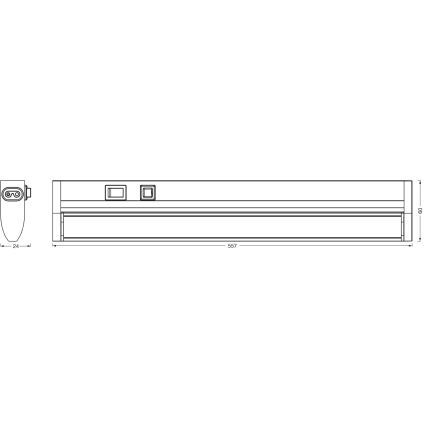 Osram - LED dimmbar underskåpsarmatur LINEAR TURN LED/10W/230V 3000/4000/6500K 55 cm svart