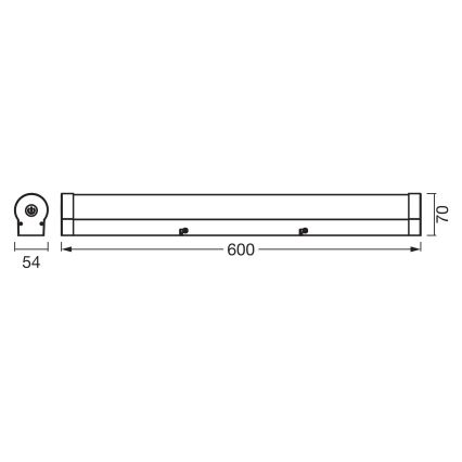 Osram - LED dimbar spegelbelysning ORBIS TUBE LED/12W/230V 60 cm IP44 svart