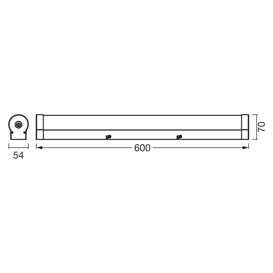 Osram - LED dimbar spegelbelysning ORBIS TUBE LED/12W/230V 60 cm IP44 svart