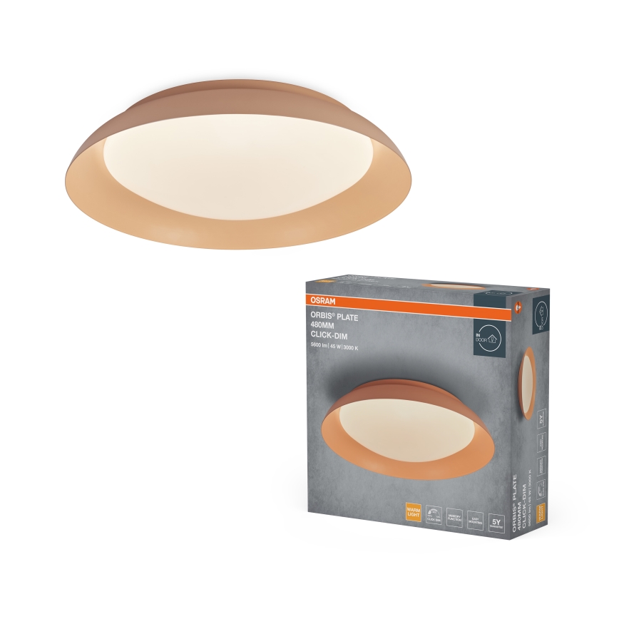 Osram - Dimbar LED-taklampa PLATE LED/45W/230V Ø 48 cm rosa