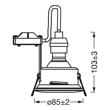 Osram - LED infälld badrumsarmatur SPOT 1xGU10/4,3W/230V 2700K CRI 90 Ø 8,5 cm IP65 vit