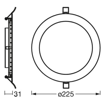 Osram - LED infälld belysning SLIM LED/22W/230V 4000K
