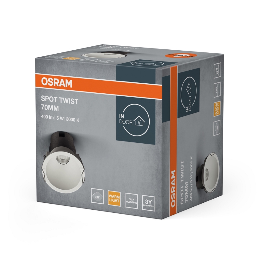 Osram - LED-infälld downlight SPOT TWIST LED/5W/230V 3000K Ø 7 cm vit