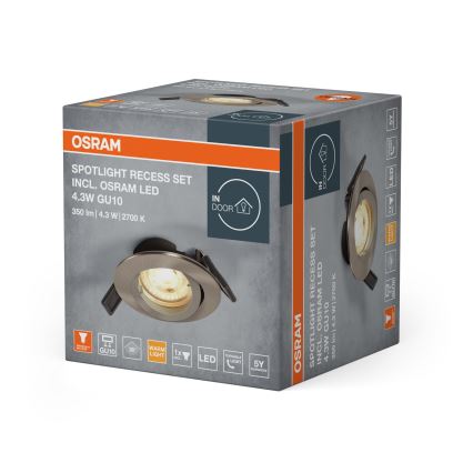 Osram - LED infälld spotlight SPOT 1xGU10/4,3W/230V 2700K CRI 90 matt krom