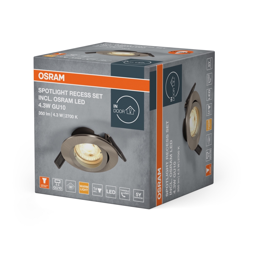 Osram - LED infälld spotlight SPOT 1xGU10/4,3W/230V 2700K CRI 90 matt krom