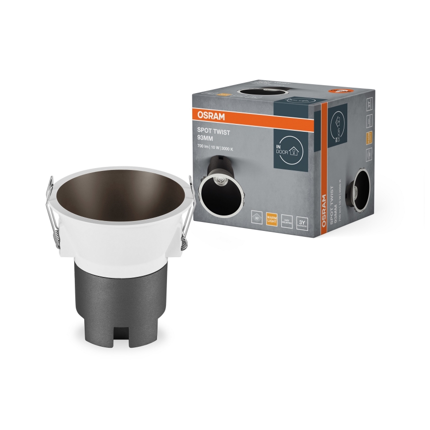 Osram - Infälld LED-spot SPOT TWIST LED/10 W/230 V 3000K Ø 9,3 cm vit/svart