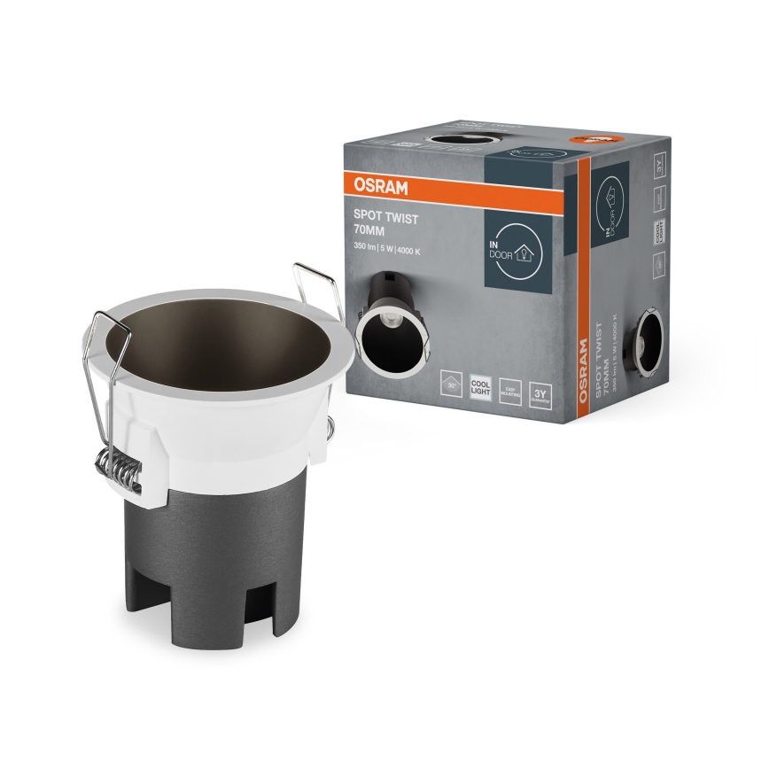 Osram - LED-infälld spotlight SPOT TWIST LED/5W/230V 4000K Ø 7 cm vit/svart