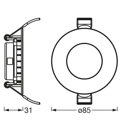 Osram - LED infälld takarmatur SLIM LED/4,5W/230V 4000K