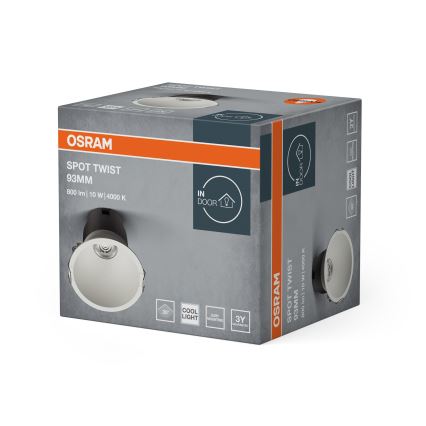 Osram - LED-infälld takarmatur SPOT TWIST LED/10W/230V 4000K Ø 9,3 cm vit
