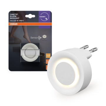 Osram - LED nattlampa med rörelse- och skymningssensor LUNETTA LED/0,31W/230V vit