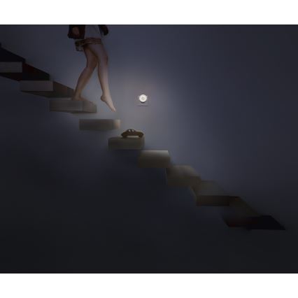 Osram - LED nattlampa med rörelse- och skymningssensor LUNETTA LED/0,31W/230V vit