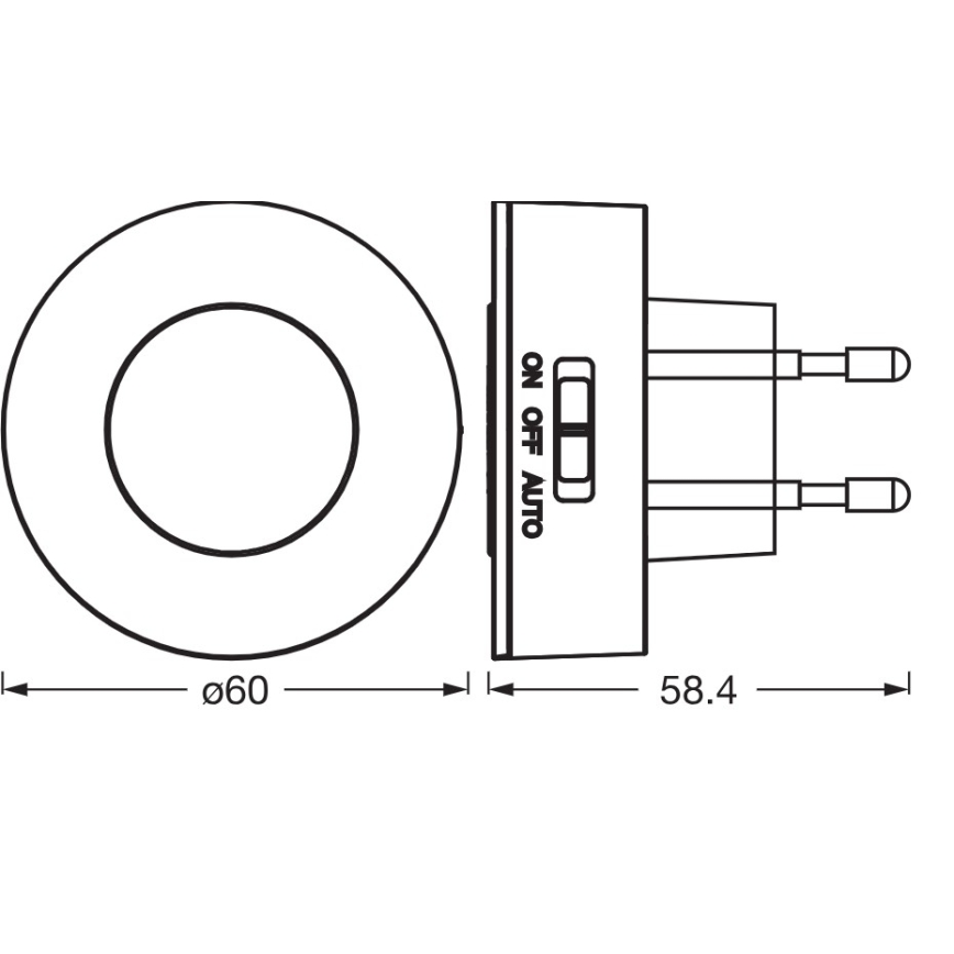 Osram - LED nattlampa med rörelse- och skymningssensor LUNETTA LED/0,31W/230V vit