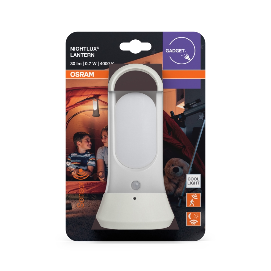 Osram - LED-orienteringslampa med rörelse- och skymningssensor MOBILE LED/0,7W/4xAAA vit