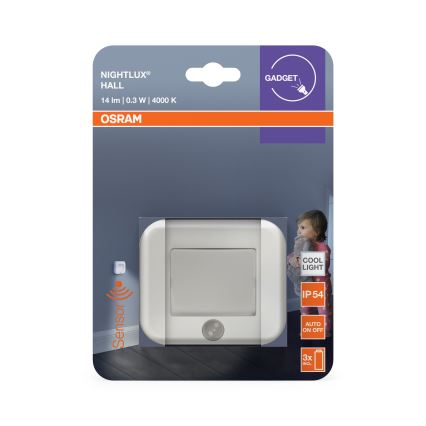 Osram - LED-nattlampa med sensor NIGHTLUX LED/0,3W/3xAAA IP54