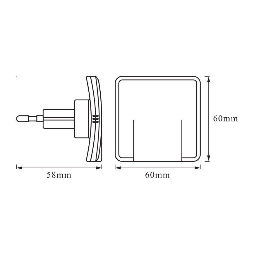 Osram - LED nattlampa med skymningssensor LUNETTA LED/0,3W/230V vit