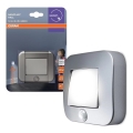 Osram - LED-orienteringsarmatur med sensor NIGHTLUX LED/0,3W/3xAAA IP54 silver