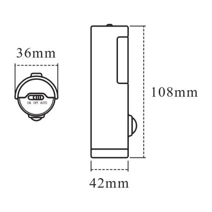 Osram - LED-orienteringslampa med rörelse- och skymningssensor NIGHTLUX LED/0,35W/3xAAA IP54 vit