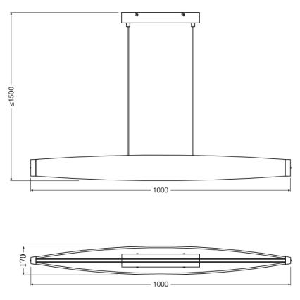 Osram - LED-pendel DECOR FLAT LED/23W/230V grå