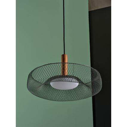 Osram - LED-pendel på vajer DECOR MESH LED/18,5W/230V Ø 40 cm svart/gummiträ