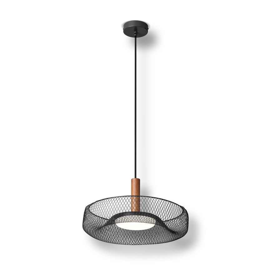 Osram - LED-pendel på vajer DECOR MESH LED/18,5W/230V Ø 40 cm svart/gummiträ