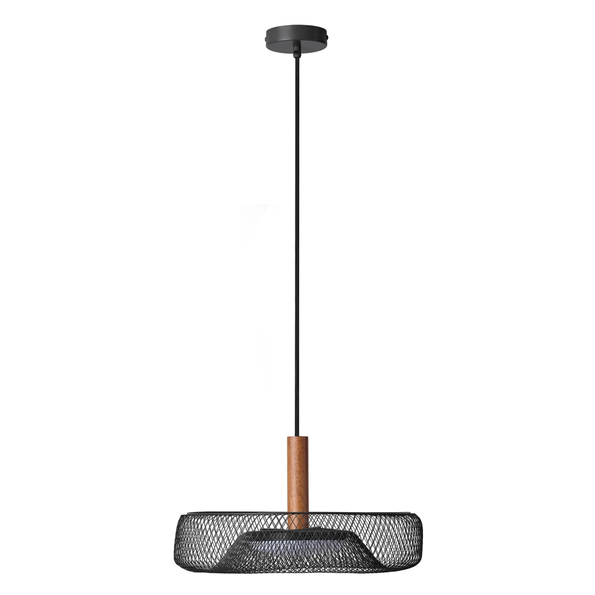 Osram - LED-pendel på vajer DECOR MESH LED/18,5W/230V Ø 40 cm svart/gummiträ