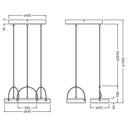 Osram - LED-pendel på vajer DECOR PUCK 3xLED/12W/230V CRI 90 svart