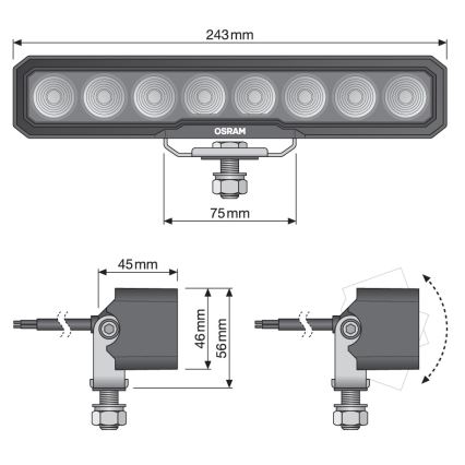 Osram - LED-spotlampa för fordon LIGHTBAR WL VX250-WD LED/36W/12/24V 6000K IP69