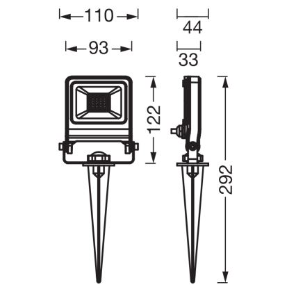 Osram - LED-strålkastare ENDURA LED/10W/230V 3000K IP65 antracit