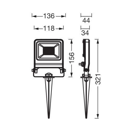 Osram - LED Strålkastare ENDURA LED/20W/230V 3000K IP65 antracit