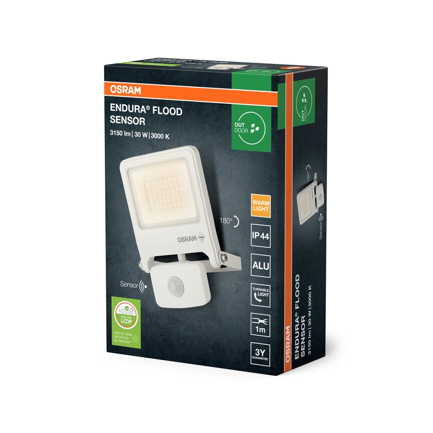 Osram - LED-reflektor med sensor ENDURA LED/30W/230V 3000K IP44
