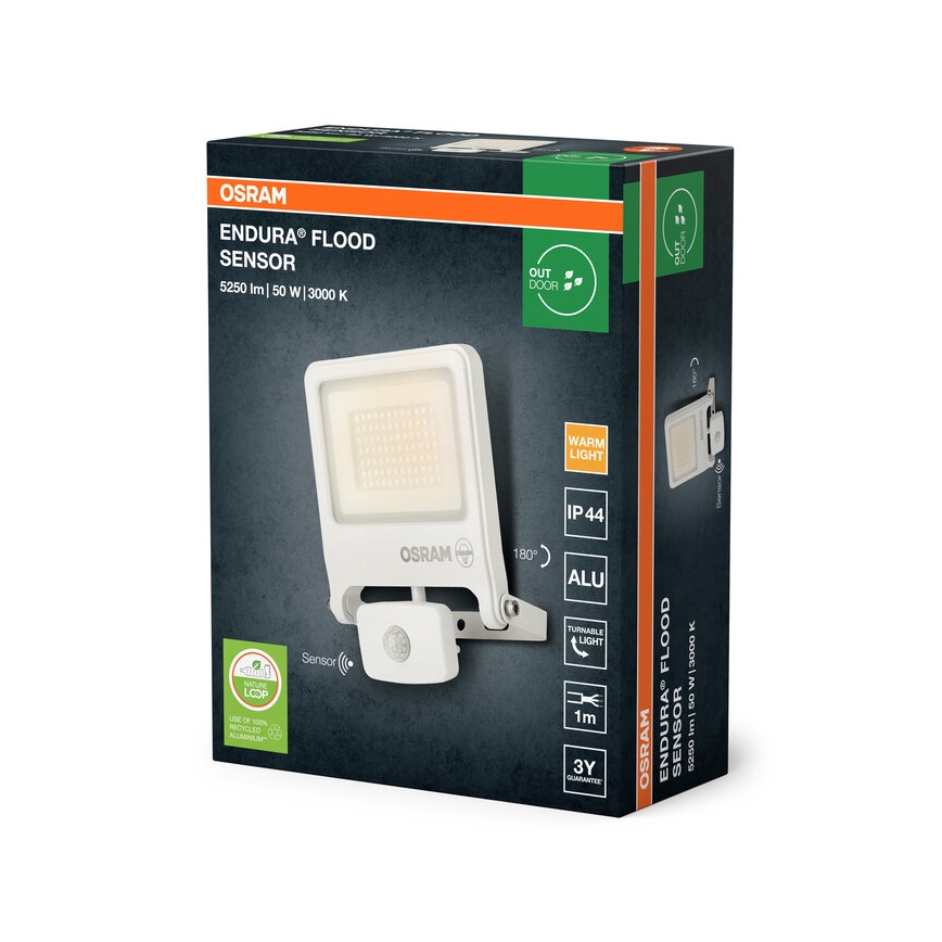 Osram - LED-reflektor med sensor ENDURA LED/50W/230V 3000K IP44
