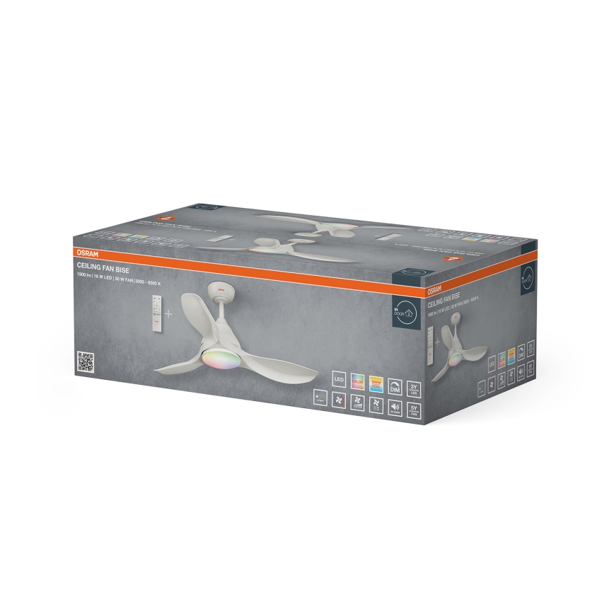 Osram - LED RGB Dimmbar takfläkt NORDES LED/18W/230V 3000-6500K + fjärrkontroll
