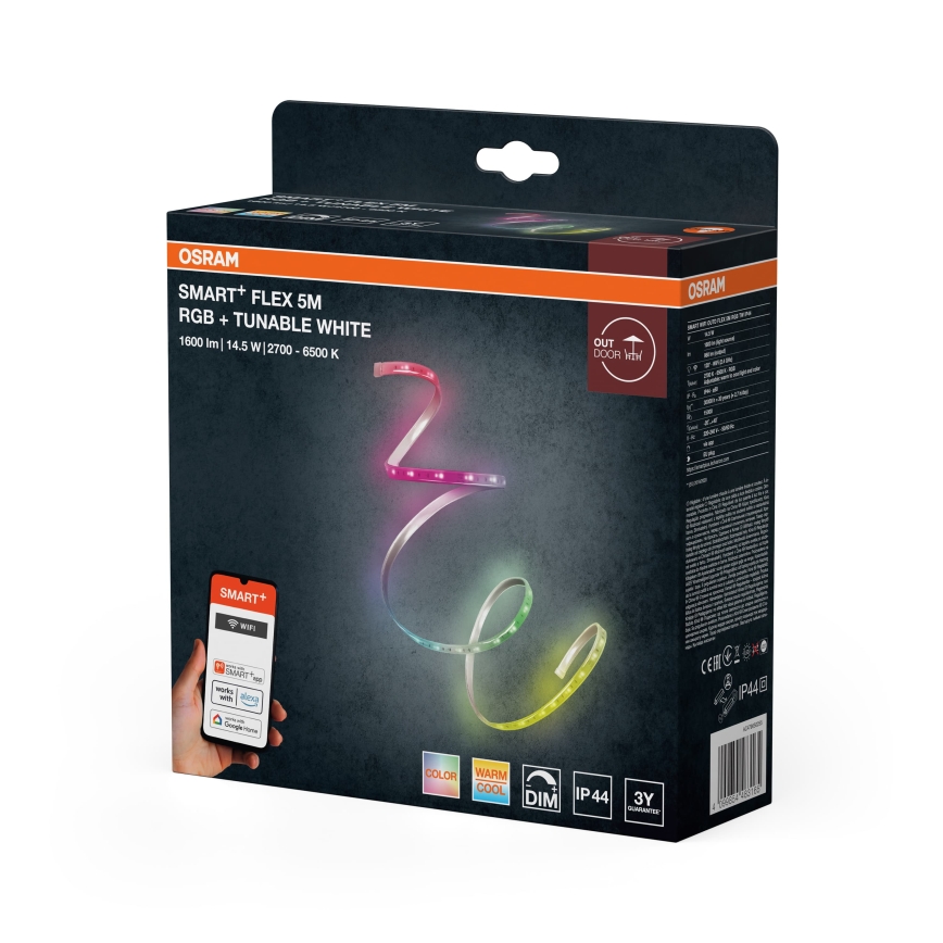 Osram - LED RGBW Dimmbar utomhus-LED-remsa SMART+ FLEX 5m LED/14,5W/230V 2700-6500K IP44 Wi-Fi