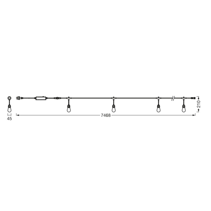 Osram - LED RGB dimbar utomhusslinga SMART+ STRING 12xLED/230V 7,47 m IP44 Wi‑Fi