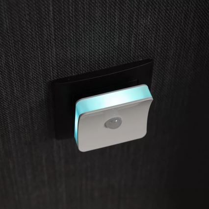 Osram - LED RGB nattlampa för vägguttag med sensor LUNETTA LED/0,3W/230V