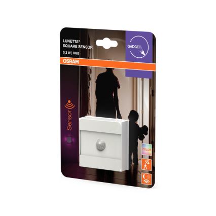 Osram - LED RGB nattlampa för vägguttag med sensor LUNETTA LED/0,3W/230V