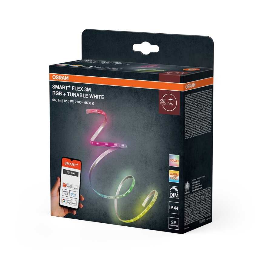 Osram - LED RGB+TW dimbar utomhus-LED-remsa SMART+ FLEX 3m LED/12,5W/230V 2700-6500K IP44 Wi-Fi