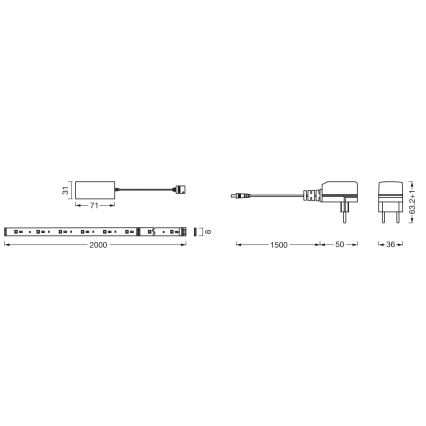 Osram - LED RGB+TW dimbar LED-remsa SMART+ FLEX 2m LED/8,5W/230V 2700-6500K Wi-Fi