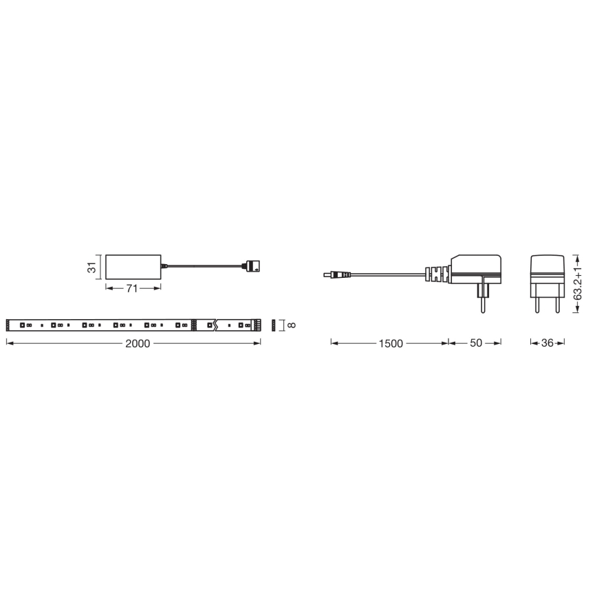 Osram - LED RGB+TW dimbar LED-remsa SMART+ FLEX 2m LED/8,5W/230V 2700-6500K Wi-Fi
